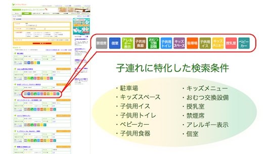子連れに特化した検索
